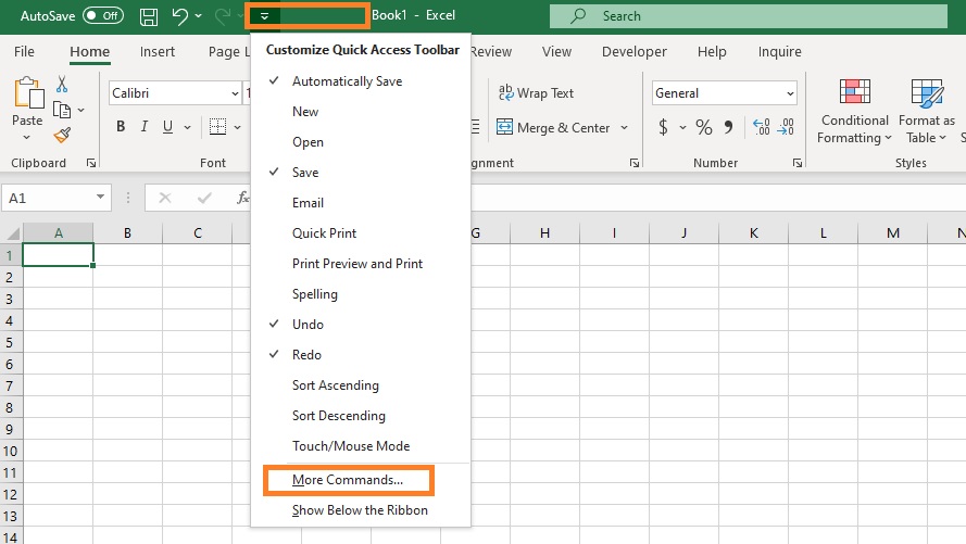 MS Excel shortcuts key